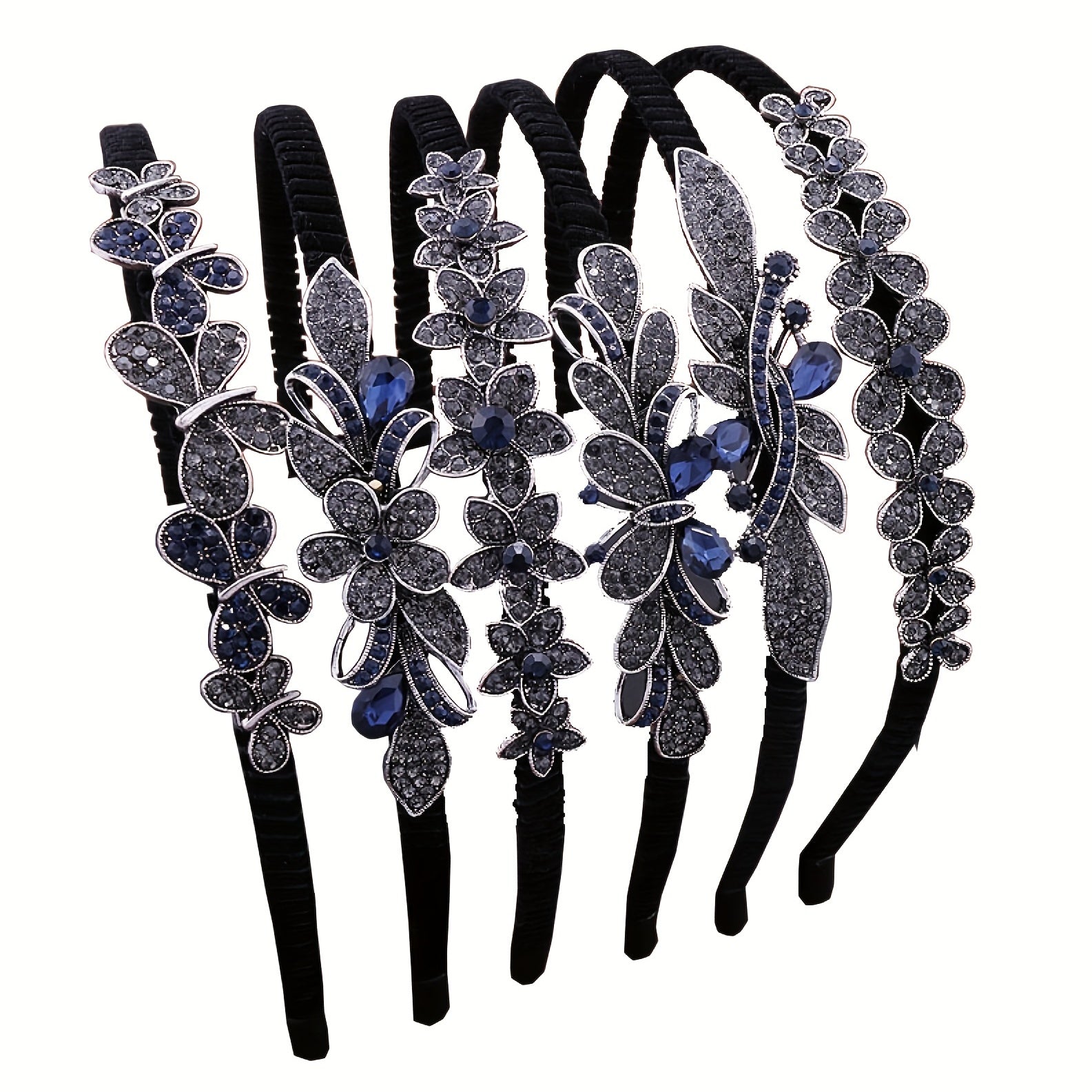 Vintage Dark Rhinestone Headband for Women