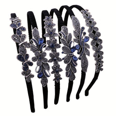 Vintage Dark Rhinestone Headband for Women