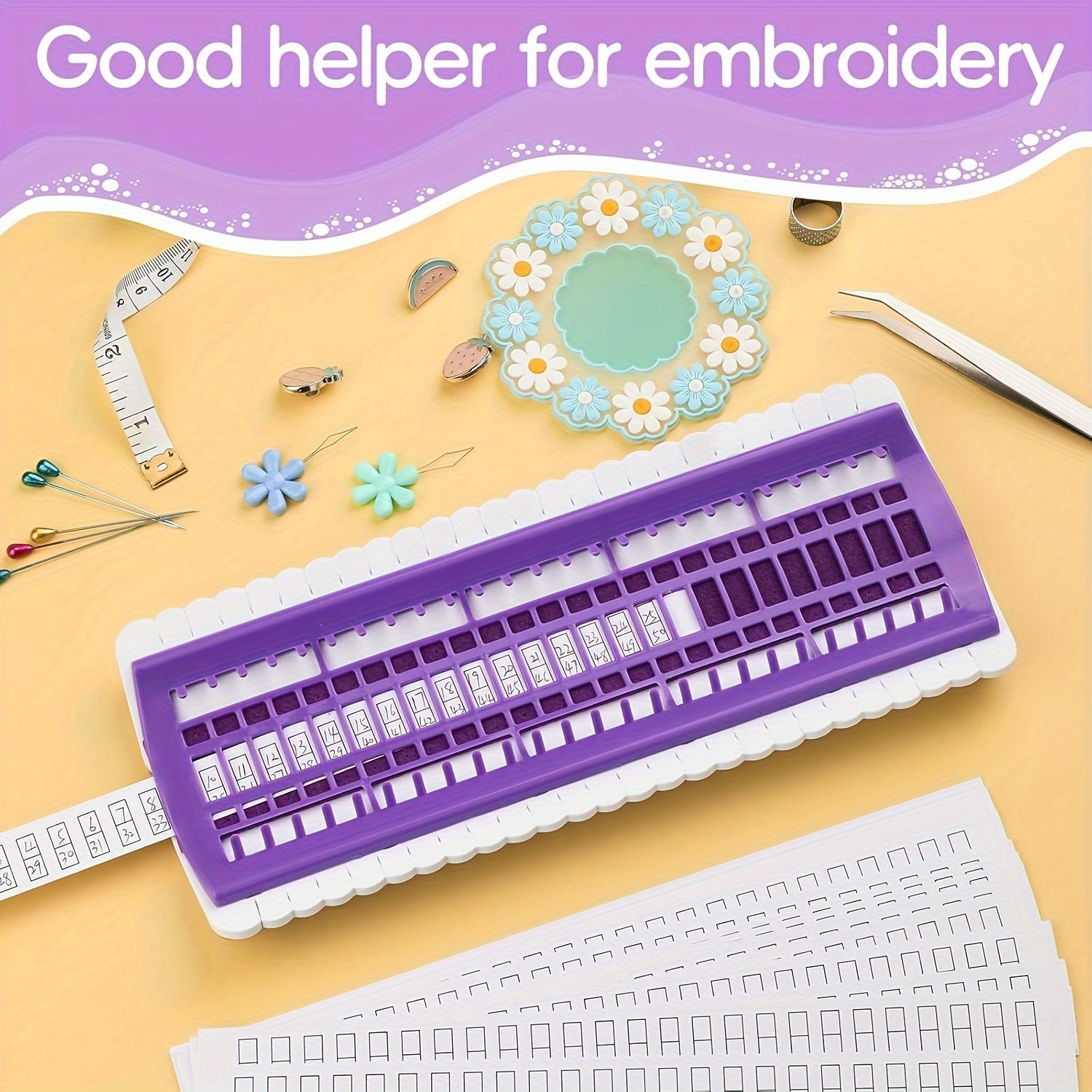 Plastic Floss Organizer with 15 Reusable Labels, Thread Storage Holder