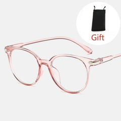 Classic Transparent Oval Proof Computer Glasses with Glasses Bag