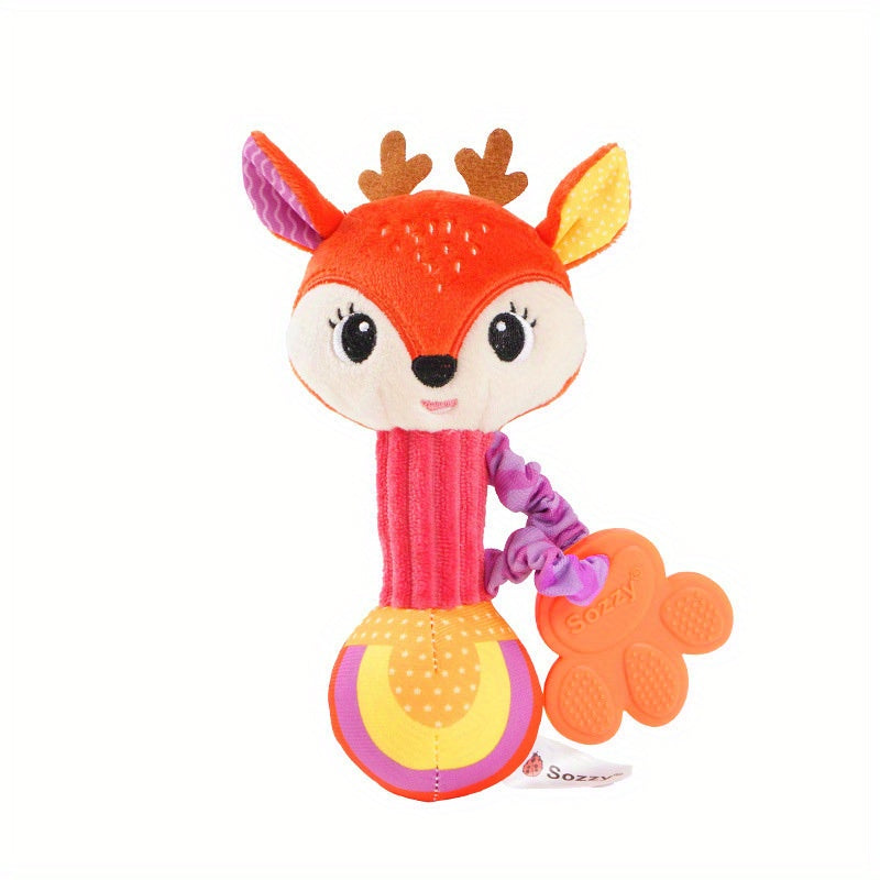 Baby Soft Plush Rattle Squeaker Sticks for Toddlers