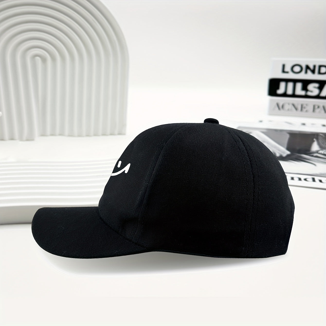 Smiling Print Baseball Cap Casual Breathable Dad Hats Adjustable Sun Hat
