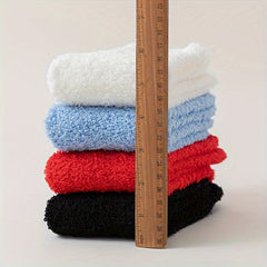 6 Pairs of Cozy Fuzzy Mid Tube Socks for Women