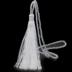Multicolor Crystal Beaded Necklace Tassel Pendant Long Sweater Chain