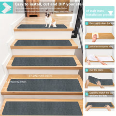 15pcs Non Slip Carpet Stair Treads for Wood Steps
