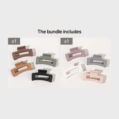4pcs Frosted Square Hair Clips Hollow Hair Claw For Girls And Women