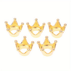 5pcs Mini Metal Crowns for Dollhouse Princess Theme Decor