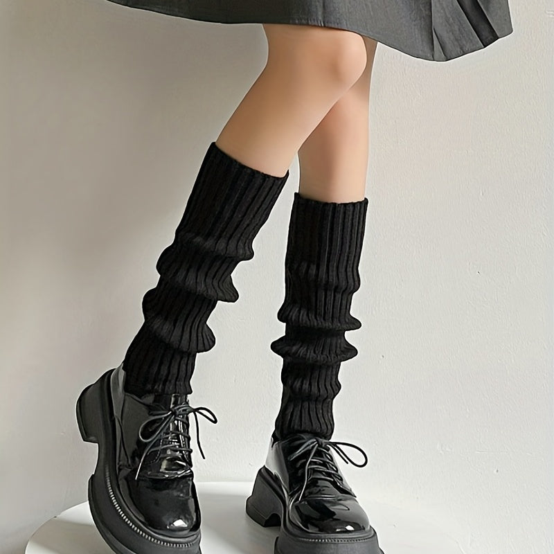 Y2K Rib Knit Leg Warmers - 2pcs