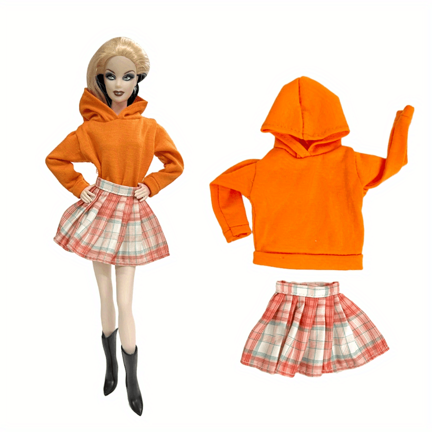 1pc Doll Sweatshirt & Skirt Outfit for 1/6 Dolls