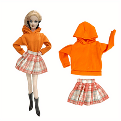 1pc Doll Sweatshirt & Skirt Outfit for 1/6 Dolls