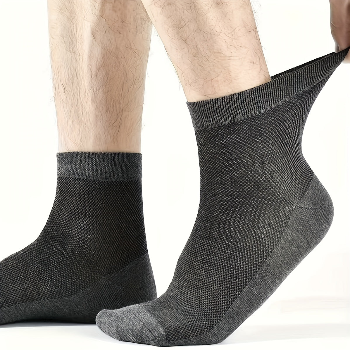 Men's Spring and Summer Mesh Socks - Thin Breathable Mid-Calf Socks