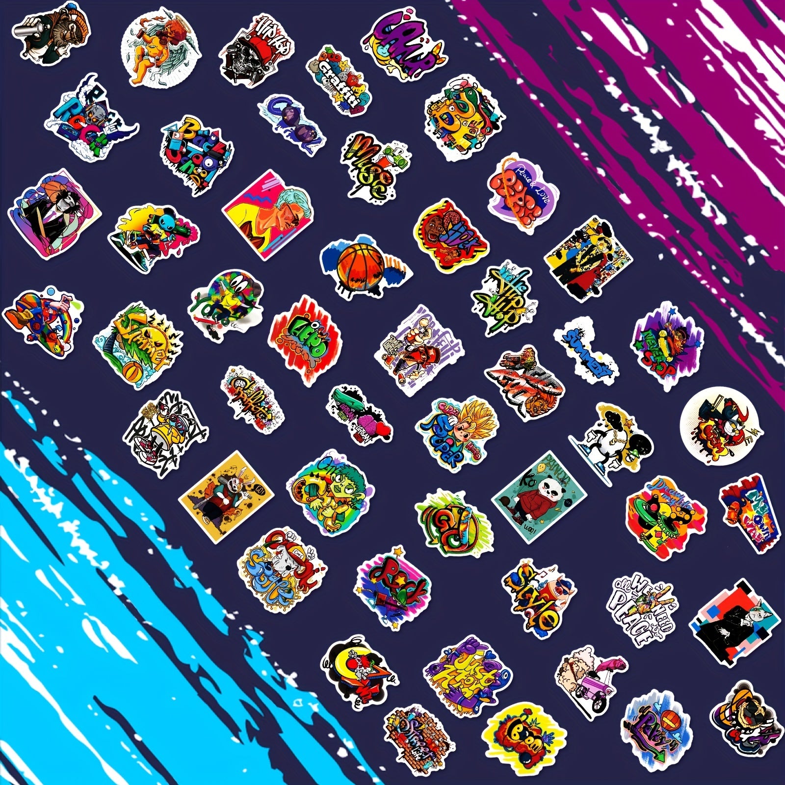 100pcs Graffiti Stickers Mixed Rock Vinyl Sticker Packs