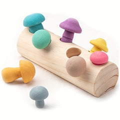 Wooden Macaroon Mushroom Toy for Babies