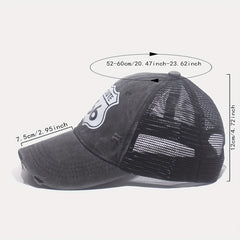 66 Route Hot Stamped Baseball Cap Half Mesh Cap Baseball Cap