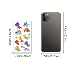 10pcs Unicorn Mermaid Dinosaur Temporary Tattoo Sticker