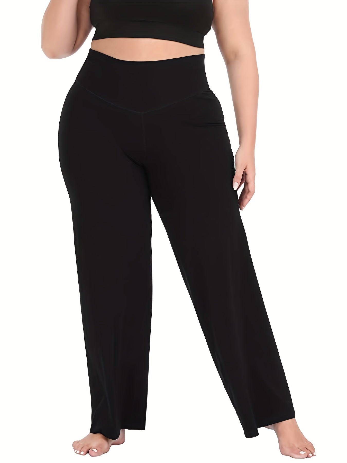  Wide Leg Yogo Pants with High Stretch Waistband