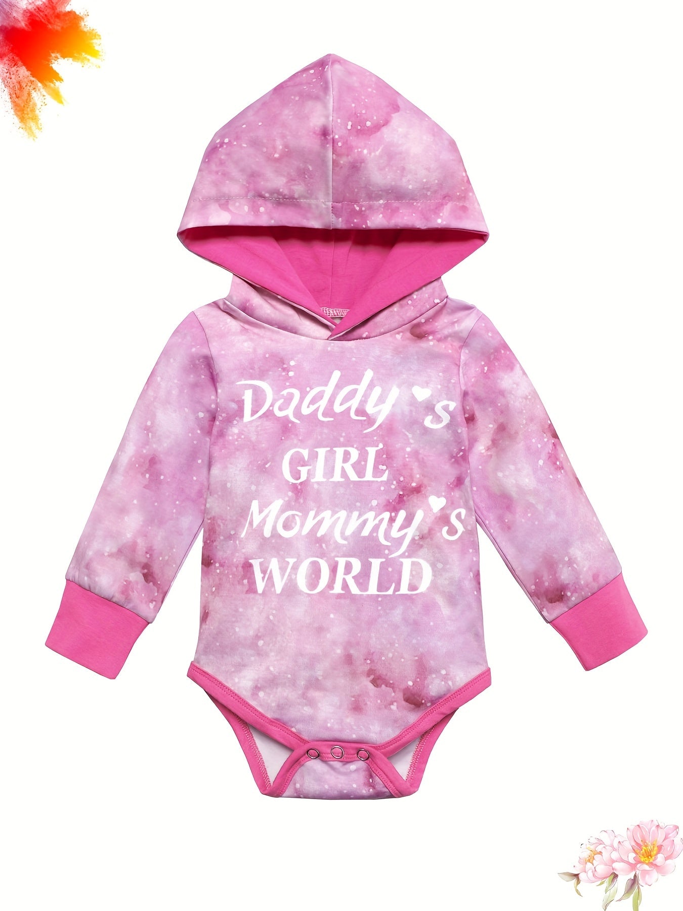 Baby Girls Tie Dye Hooded Bodysuit Sweatpants Set