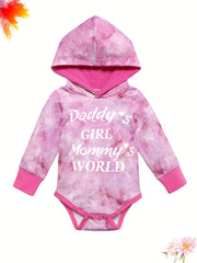 Baby Girls Tie Dye Hooded Bodysuit Sweatpants Set