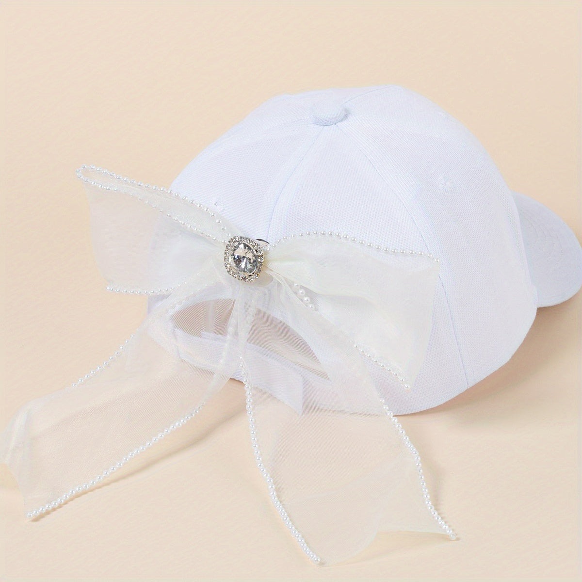 Big Ribbon Bowknot Baseball Cap Solid Y2K Dad Hats Adjustable