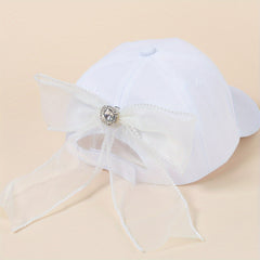Big Ribbon Bowknot Baseball Cap Solid Y2K Dad Hats Adjustable