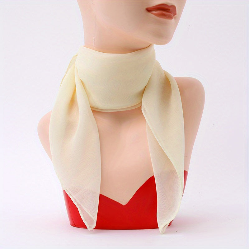Chiffon Candy Neckerchief Square Scarf Bandana Women Head Wrap