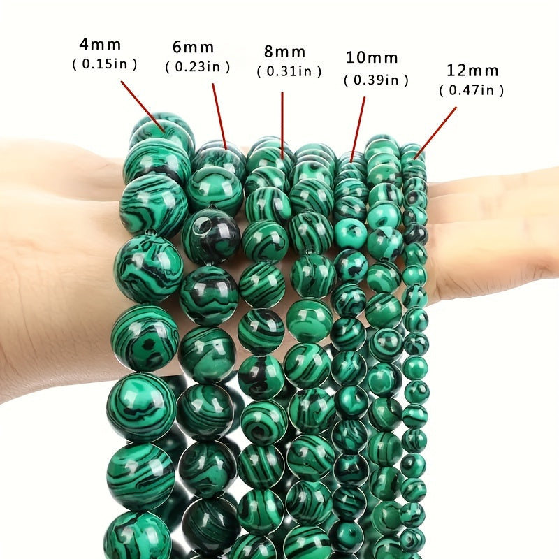 6 8 10mm Green Malachite Stone Beads DIY Bracelet Necklace