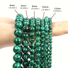 6 8 10mm Green Malachite Stone Beads DIY Bracelet Necklace