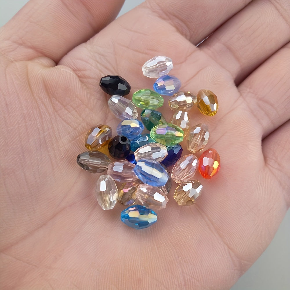 50pcs 6x8mm Colorful Glass Crystal Beads DIY Jewelry Accessories