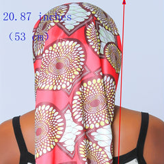 Red Satin Hair Bonnet Wide Brim Elastic Hair Protection Cap