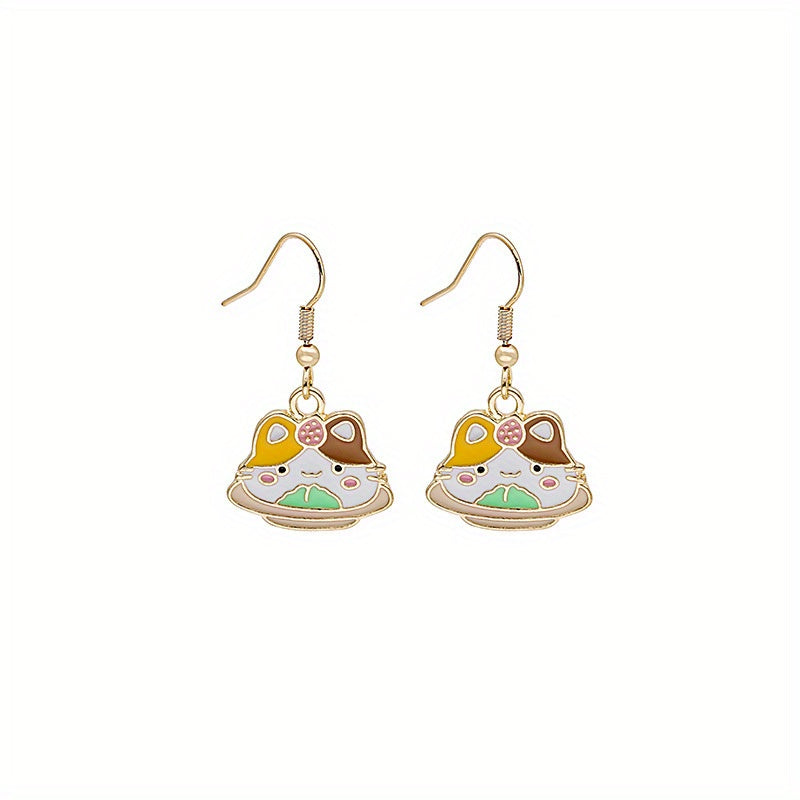 Teacup Cat Earrings Lovely Kitty In A Coffee Cup Accessories
