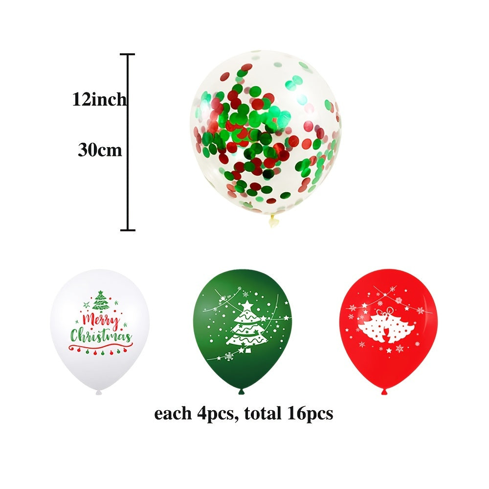 16pcs Christmas Balloon Sequins Set 30 48 Cm Decorative Balloons