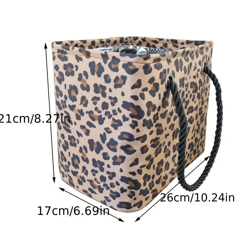 Leopard Grain Printed Handbag Waterproof Lightweight Beach Bag Large Capacity