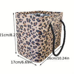 Leopard Grain Printed Handbag Waterproof Lightweight Beach Bag Large Capacity