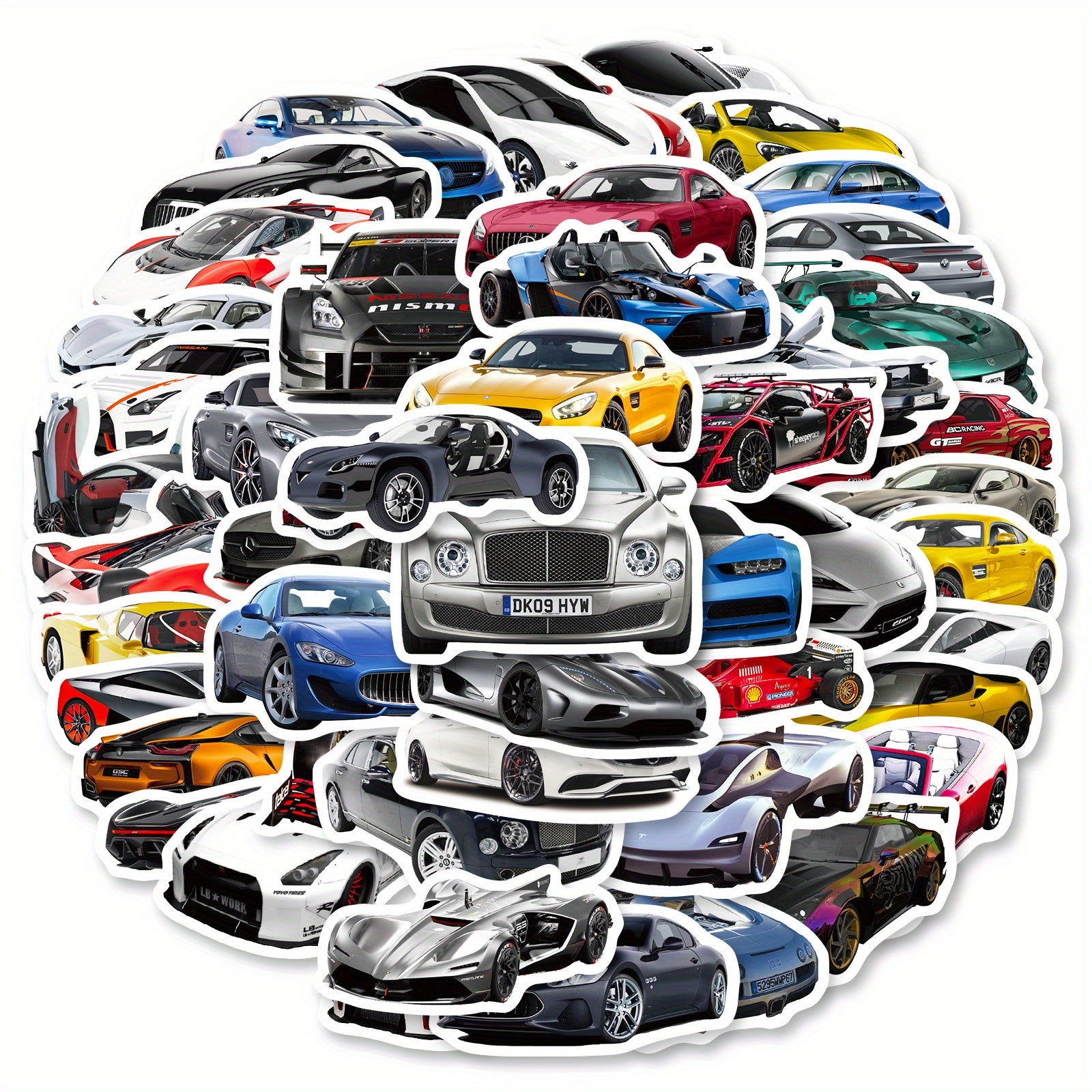 50pcs Racing Car Stickers Waterproof DIY Decorate Party