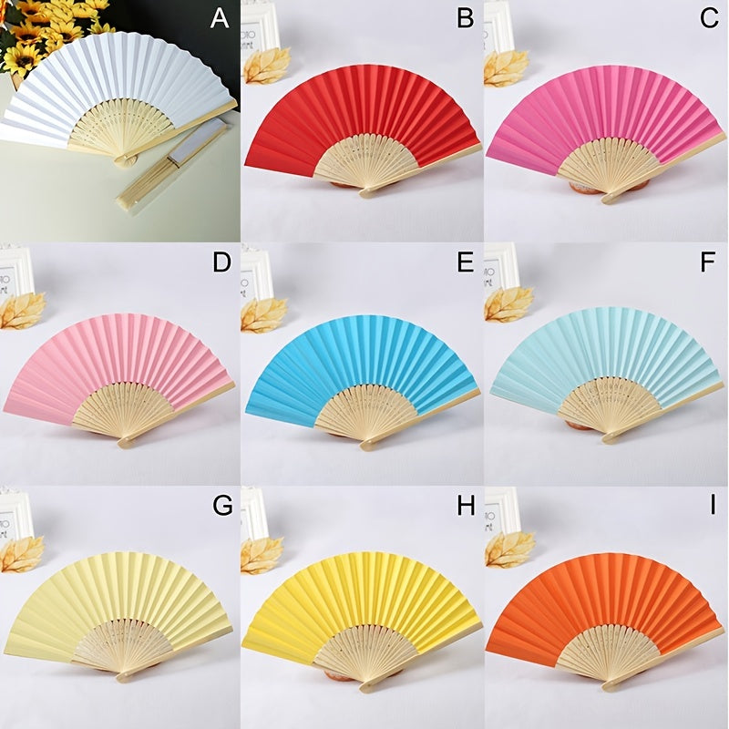 Chinese Style Paper Fan Painting DIY Supplies 1pc