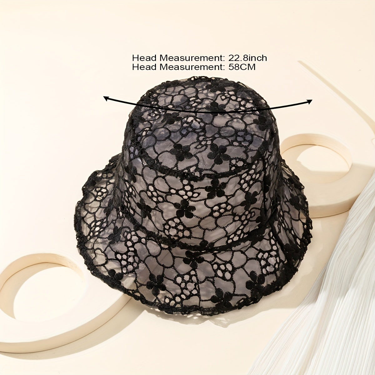 Floral Embroidery Bucket Hat Mesh Sunscreen Basin Hat Women