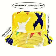 Graffiti Printed Bucket Hat Reversible Outdoor Sunscreen Travel Beach Hats