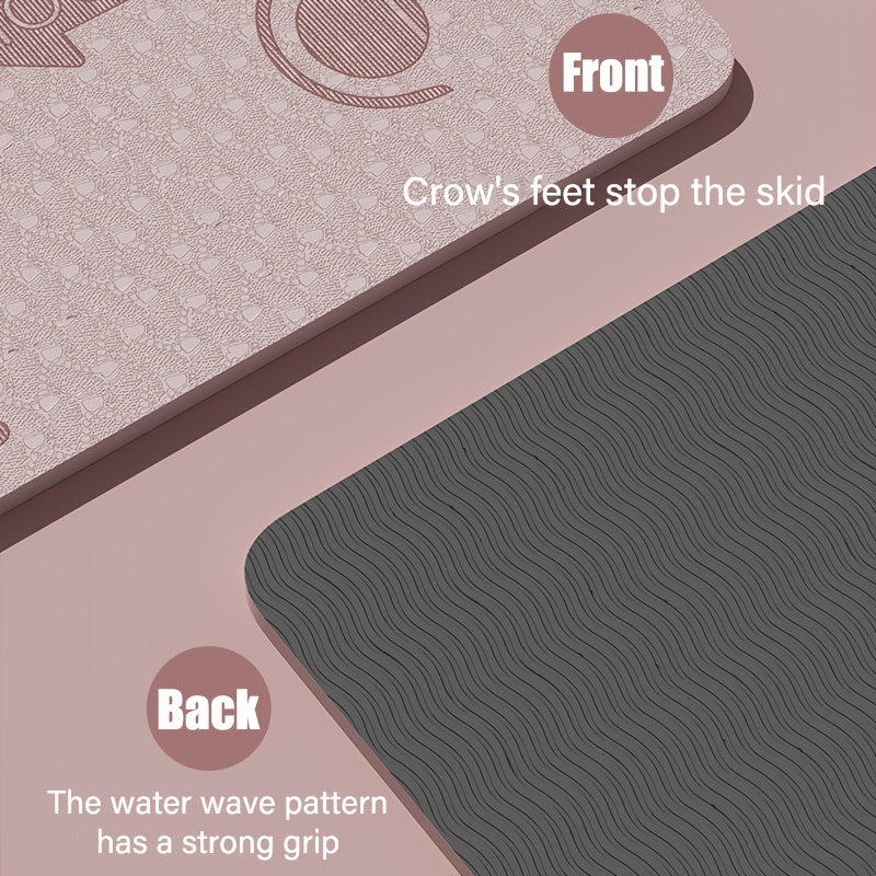 TPE Widened Yoga Mat Non-slip Fitness Mat 183x72cm 6mm
