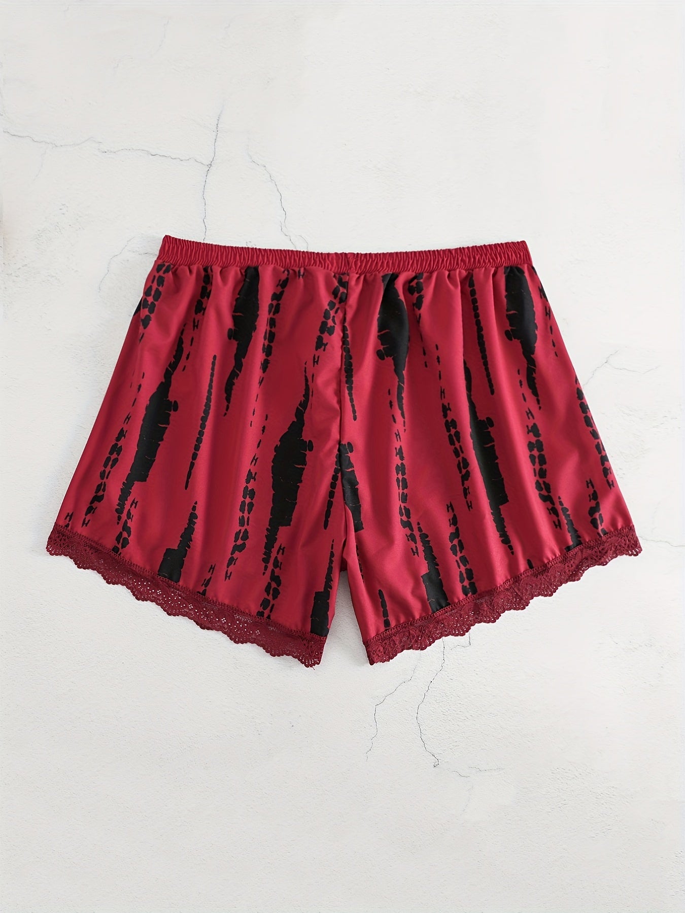 Women's Plus Tie Dye Lace Shorts