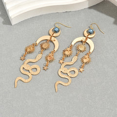 Boho Moon Sun Snake Star Earrings