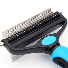 2-in-1 Pet Grooming Brush for Dogs & Cats Deshedding Tool Dematting Rake