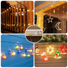 20pcs Self Adhesive Hook Clip for String Lights Waterproof Durable Clips