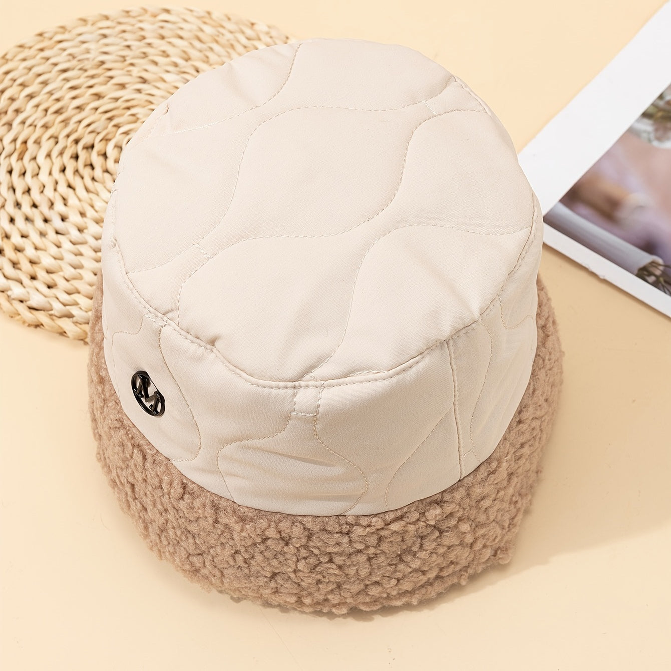 Thermal Bucket Hat Embroidery Fishermen Hat Winter Warm Accessories