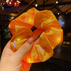 Colorful Elastic Hair Band LED Fluorescent Rubber Band Bow Hair Accessories