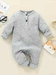 Newborn Boys Knitted Romper Casual Thermal Long Sleeve Jumpsuit Dark Brown