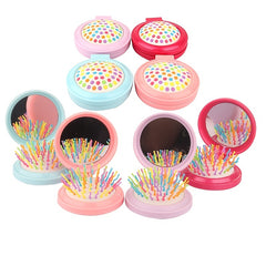 Rainbow Folding Massage Comb & Mirror