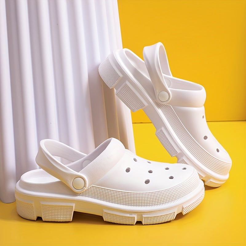 Unisex Solid Hollow Out Clogs Comfy Non Slip Soft Sole Slippers