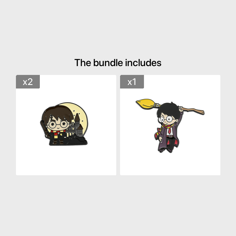 Creative Boy Brooch Glasses Broom Enamel Pin Oil Dripping Badge