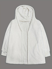  Solid Fleece 3-Piece Outfit: Coat, Tank Top & Shorts