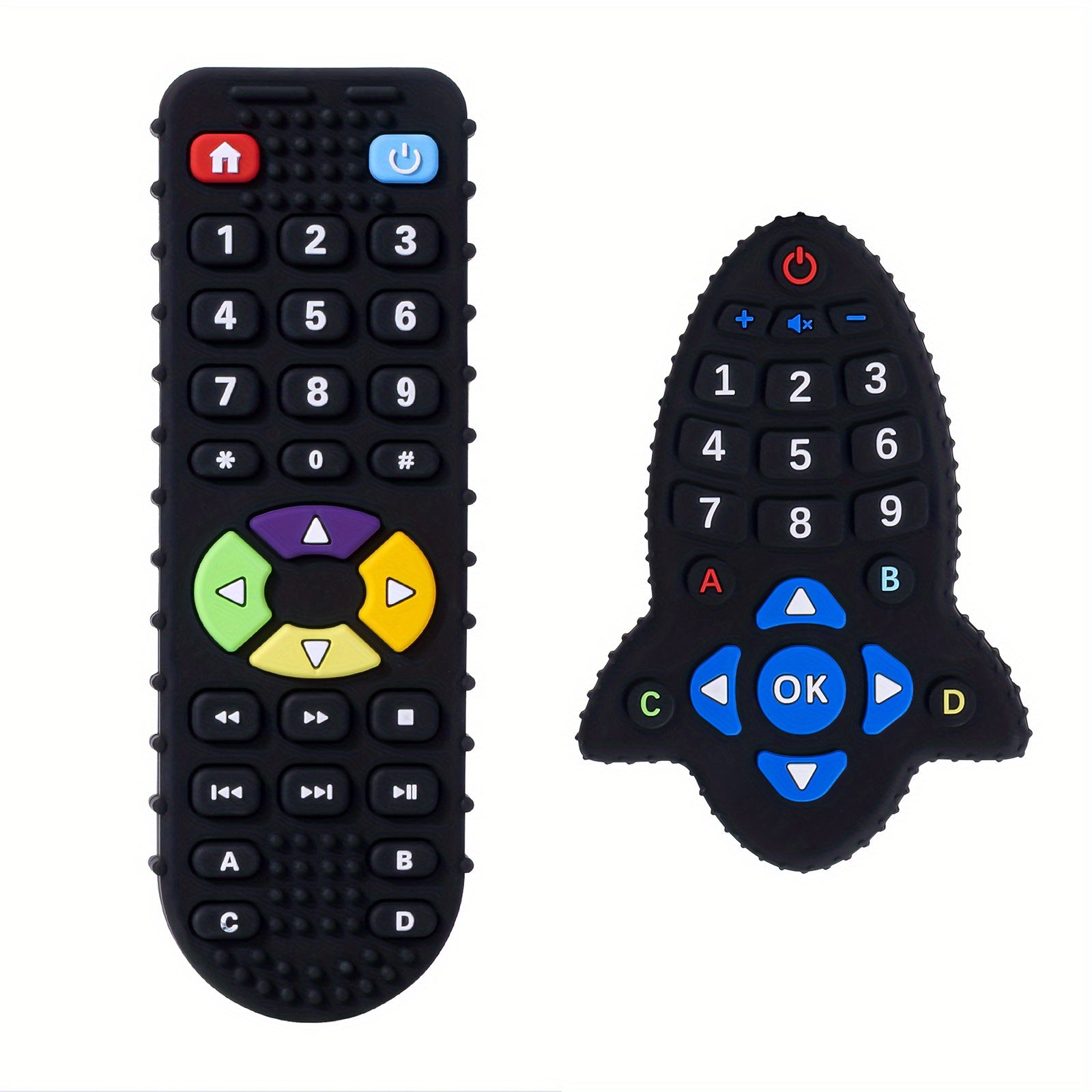 2pcs TV Remote Control Shaped Teething Toy Baby Teethers